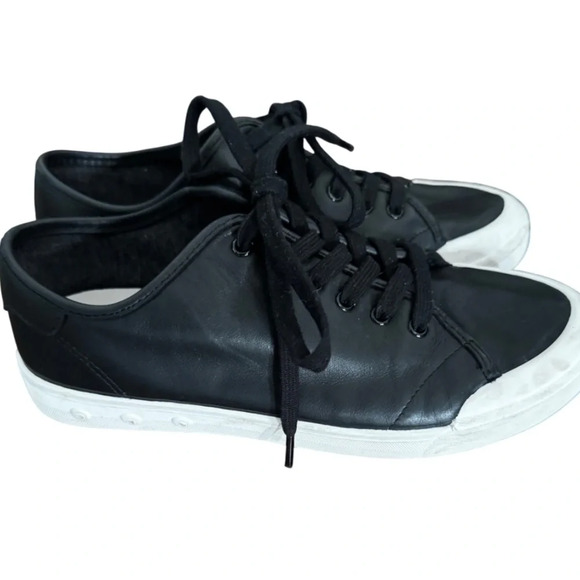 Rag & Bone‎ Standard Issue Black Leather Sneakers, Size 9, $225 Retail - Picture 4 of 6